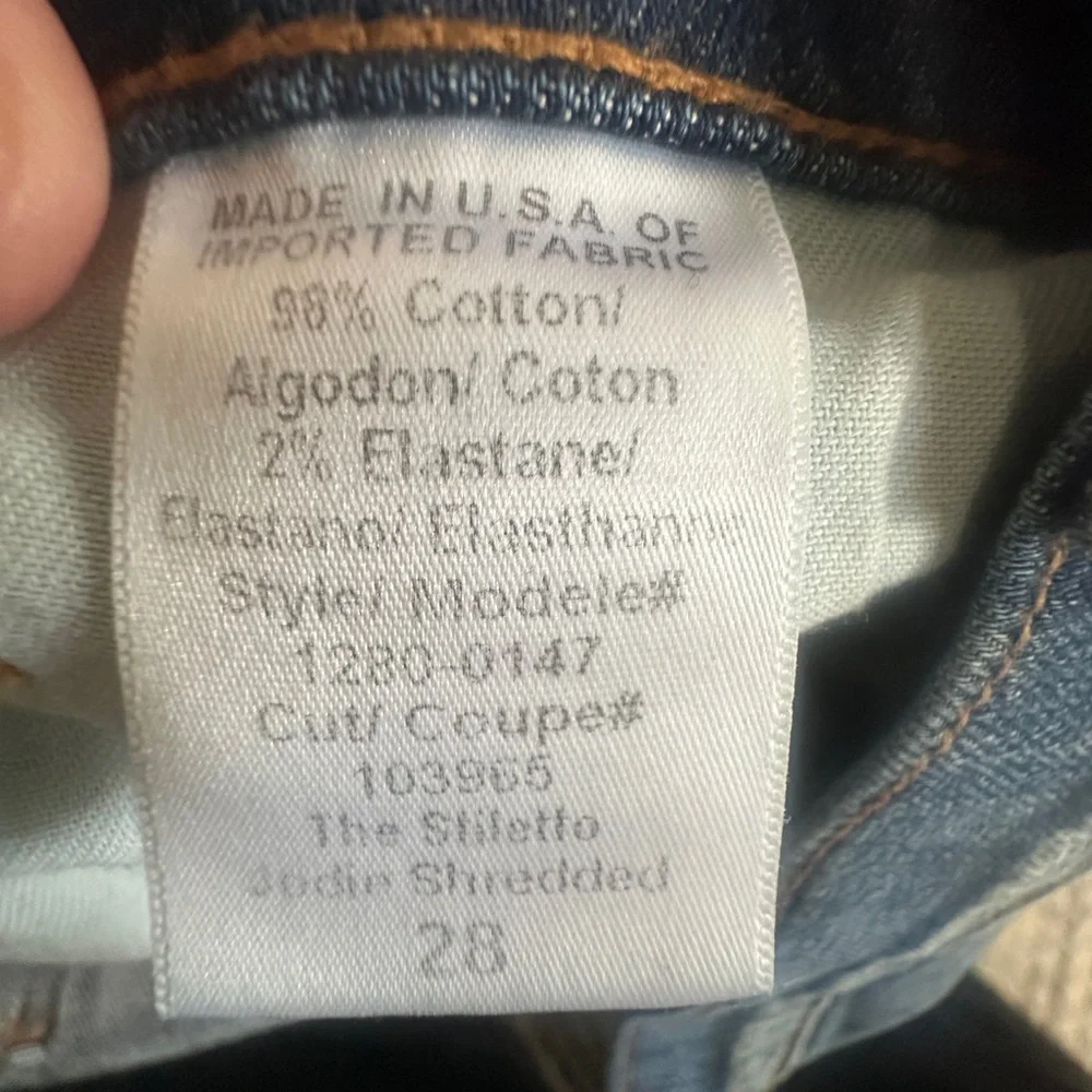 Women Current Elliott Stiletto Jodie Shredded Denim Jeans size‎ 28
